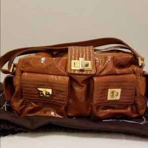 Kooba patent leather shoulder bag